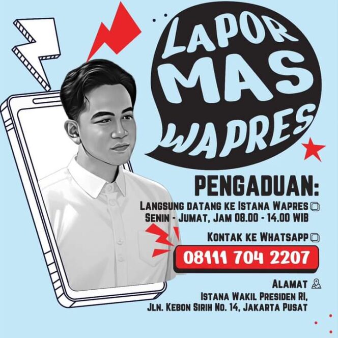 
					Gibran Buka Layanan Aduan ‘Lapor Mas Wapres’, Rakyat Bisa Mengadu Langsung ke Istana Wapres