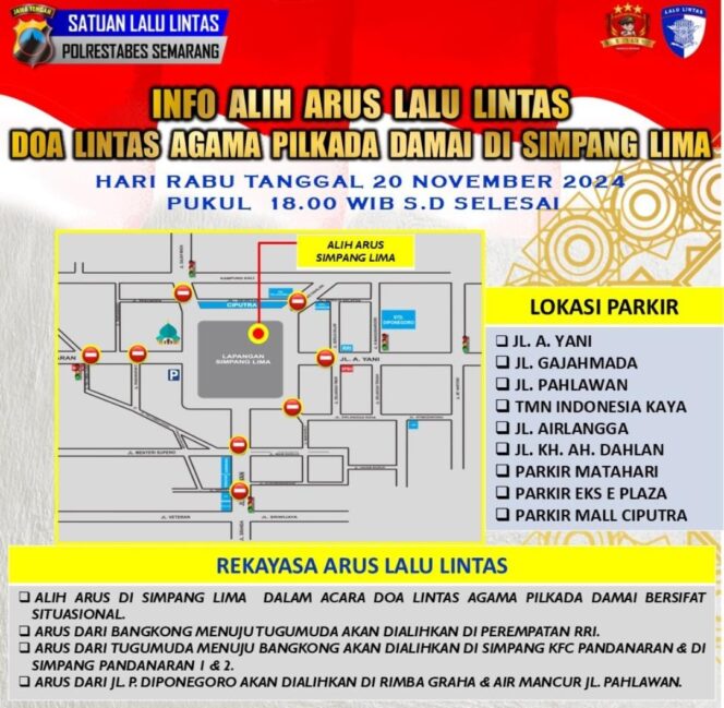 
					Catat! Besok Ada Doa bersama di Simpang Lima Semarang, Ini Rekayasa Lalinnya