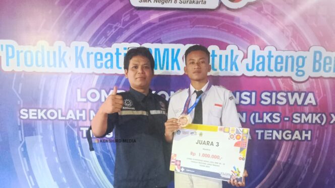 
					Lomba Kompetensi Siswa (LKS) SMK Tingkat Provinsi Jawa Tengah ke-33, yang digelar pada 28-30 April 2025, berakhir dengan kabar gembira dari SMK Negeri 1 Giritontro, Wonogiri. Siswa Dion Galih Pangestu meraih medali perunggu di bidang Nautica (Foto: Beni/ PNN/ KenshiroMedia)