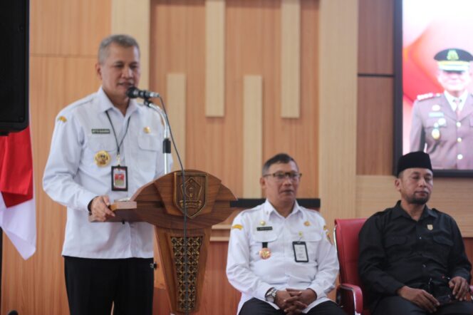 
					Bupati Wonogiri Setyo Sukarno memebrikan sambutan di Gedung Kahyangan, Pemda Wonogiri, pada Rabu, 7 Mei 2025. (Foto: Suwito Amy/ PNN)

