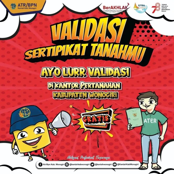 
					Validasi Sertipikat Tanahmu! Halo #SobATRBPN tahu nggak sih apa itu validasi sertipikat tanah?
