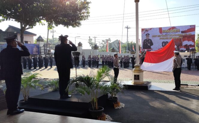 
					Khidmat, Polres Wonogiri Gelar Upacara HUT ke-80 RI di Mapolres