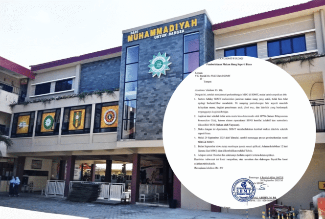 
					Gedung SD Muhammadiyah Terpadu Ponorogo, tempat diberlakukannya kebijakan baru makan siang. (Sumber: sdmtponorogo.com)
