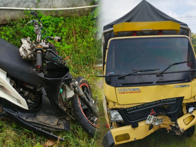 
					Tabrakan Truk vs Motor di Depan Mapolsek Purwantoro Wonogiri, Dua Orang Luka-luka